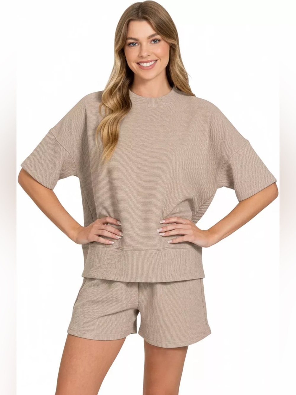 Zenana Brushed Microfiber Short Sleeve Round Neck Top & Leggings Loungewear Set